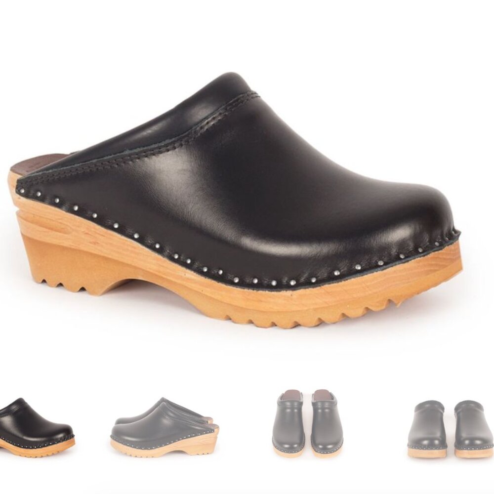 Troentorp Rembrandt Black Clogs, Women's size 39 (US Women’s 8.5/9 / Men’s 6)